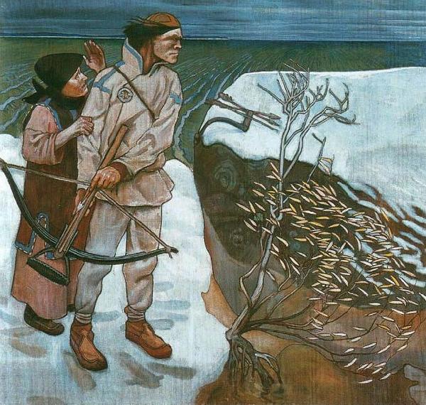 Akseli Gallen-Kallela Joukahainen's revenge Norge oil painting art